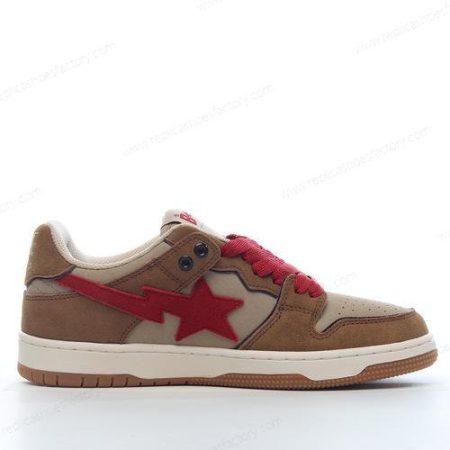 Replica A BATHING APE BAPE SK8 STA Men’s and Women’s Shoes ‘Brown Grey Red’