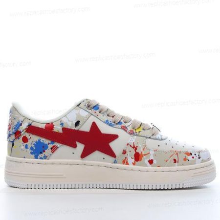 Replica A BATHING APE BAPE STA Men’s and Women’s Shoes ‘Beige Red White’ 001FW12010091
