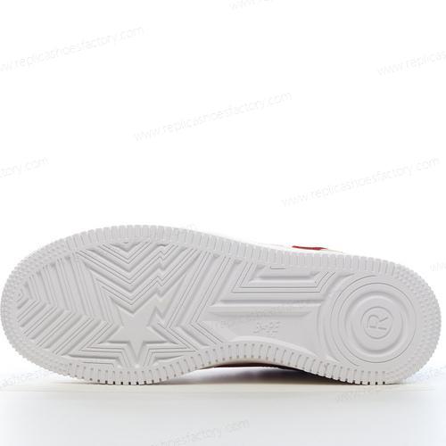 Replica A BATHING APE BAPE STA Mens and Womens Shoes Beige Red White 001FW12010091