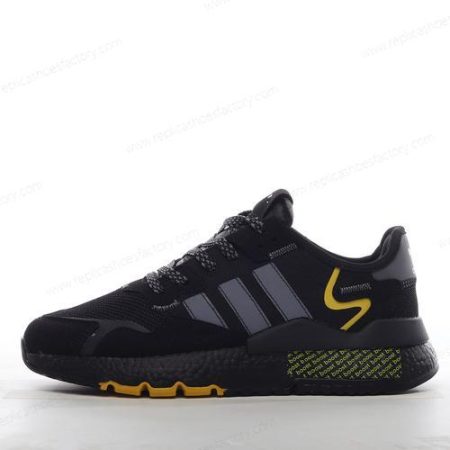Replica Adidas Nite Jogger Men’s and Women’s Shoes ‘Black Grey Yellow’ FV6571