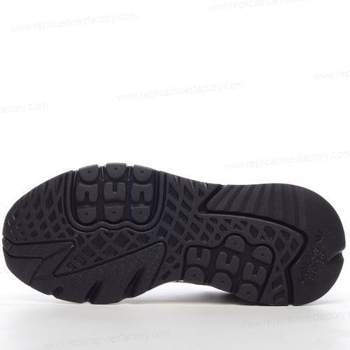 Replica Adidas Nite Jogger Mens and Womens Shoes Black White H01718