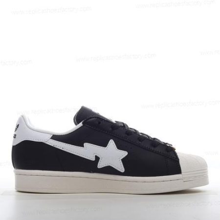 Replica Adidas Superstar 80s x BAPE Men’s and Women’s Shoes ‘Black White’ ID7770