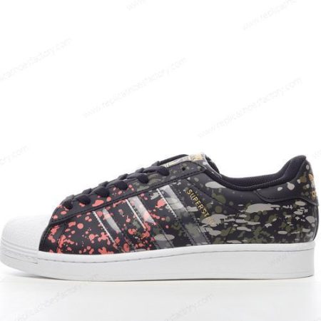 Replica Adidas Superstar Men’s and Women’s Shoes ‘Black White Red Green’