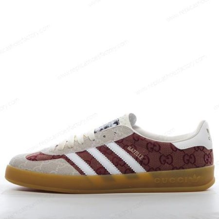 Replica Adidas x Gucci Gazelle GG Men’s and Women’s Shoes ‘Red Brown’ HQ8851