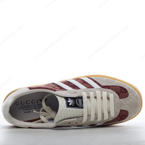 Replica Adidas x Gucci Gazelle GG Mens and Womens Shoes Red Brown HQ8851