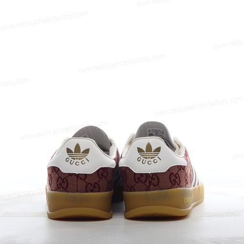 Replica Adidas x Gucci Gazelle GG Mens and Womens Shoes Red Brown HQ8851
