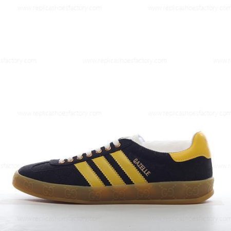 Replica Adidas x Gucci Gazelle GG Monogram Men’s and Women’s Shoes ‘Black Yellow Black’ IE2264
