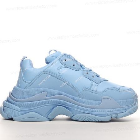 Replica Balenciaga All Over Logo Triple S Men’s and Women’s Shoes ‘Blue Grey’ 524039W2FA14090