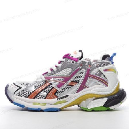 Replica Balenciaga Runner Men’s and Women’s Shoes ‘White Silver Purple Orange Black’ 677403W3RB68123