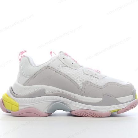 Replica Balenciaga Triple S Men’s and Women’s Shoes ‘Grey White Pink Yellow’