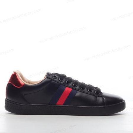 Replica Gucci ACE Bee Embroidered Men’s and Women’s Shoes ‘Black Red’ 429446-A38G0-1284