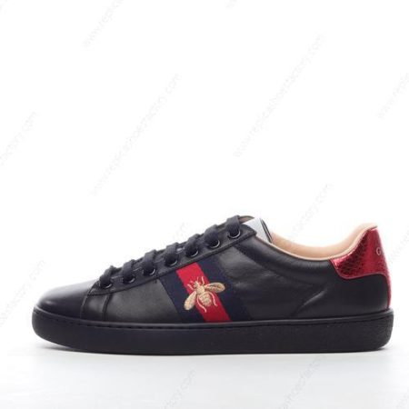 Replica Gucci ACE Embroidered Men’s and Women’s Shoes ‘Black Red’ 429446-A38G0-1284