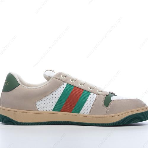 Replica Gucci Distressed Screener Mens and Womens Shoes Green Red White