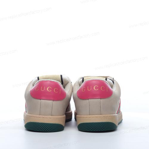 Replica Gucci Distressed Screener Mens and Womens Shoes Pink Red Green