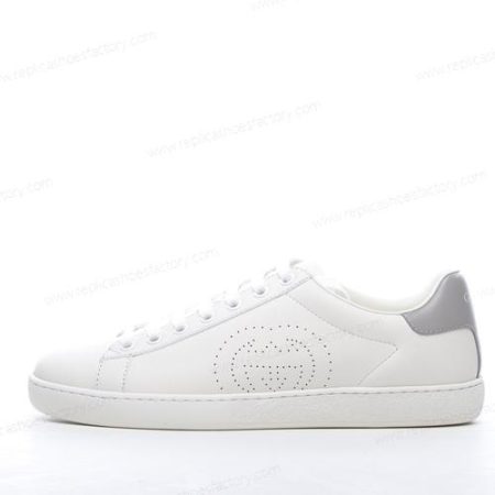 Replica Gucci New ACE Perforated Leather Trainers Men’s and Women’s Shoes ‘White’