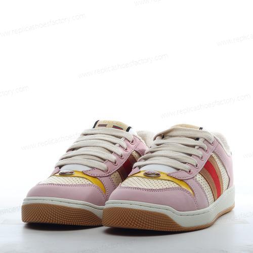 Replica Gucci Screener Lovelight Suede Mens and Womens Shoes Pink Yellow Brown