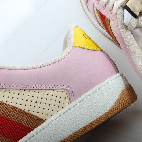 Replica Gucci Screener Lovelight Suede Mens and Womens Shoes Pink Yellow Brown