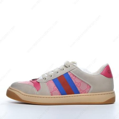 Replica Gucci Screener Men’s and Women’s Shoes ‘Blue Red Pink’