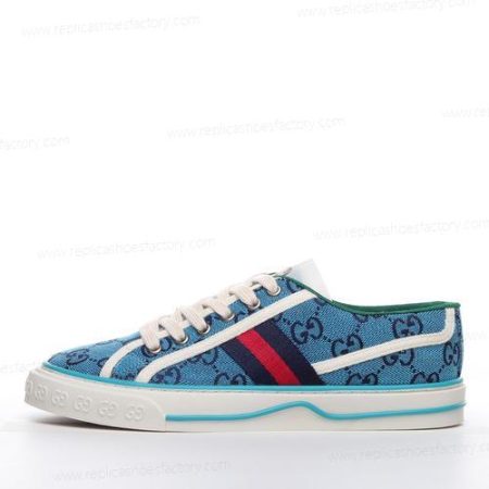 Replica Gucci Tennis 1977 Denim GG Print Men’s and Women’s Shoes ‘Blue White’