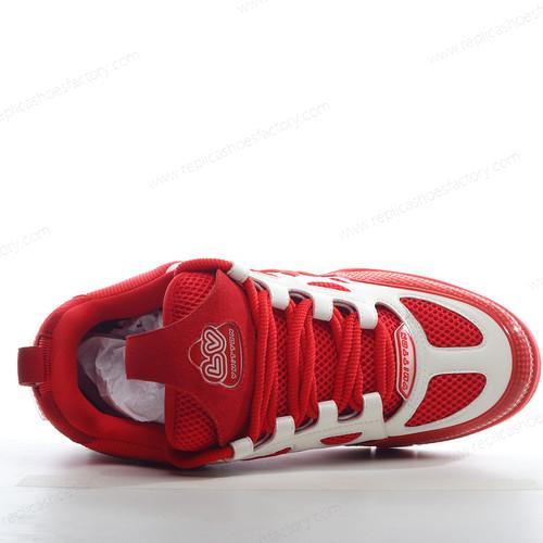 Replica LOUIS VUITTON LV Skate Sneaker Mens and Womens Shoes Red White 1AARS5