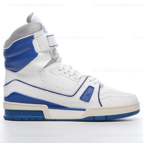 Replica LOUIS VUITTON LV Trainer 2021s Mens and Womens Shoes White Blue 1A54JA