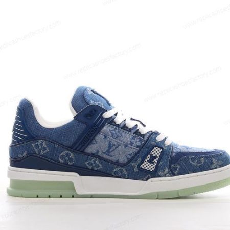 Replica LOUIS VUITTON Trainer Men’s and Women’s Shoes ‘Blue White’ 1A8MG3