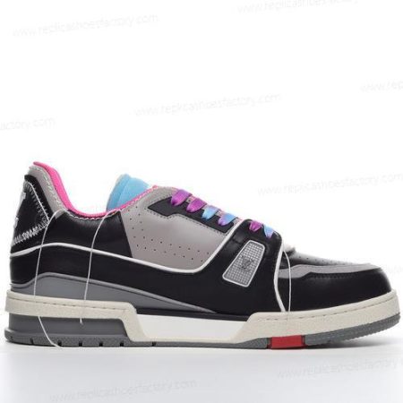 Replica LOUIS VUITTON Trainer Pink SS21 Men’s and Women’s Shoes ‘Black Grey Pink’ 1A8Q9Y