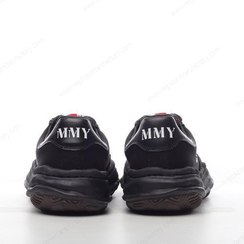 Replica Maison MIHARA YASUHIRO Blakey OG Sole Canvas Low Mens and Womens Shoes Pure Black