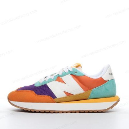 Replica New Balance 237 Men’s and Women’s Shoes ‘Green White Orange Purple Brown’ WS237PK1