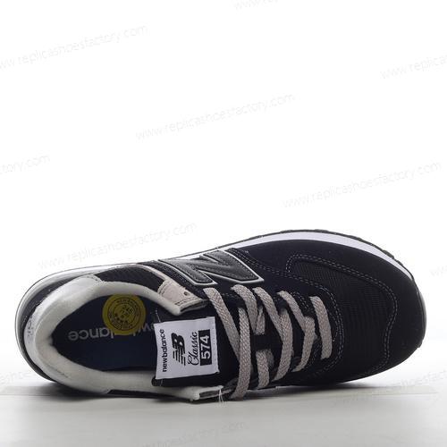 Replica New Balance 574 Mens and Womens Shoes Black White WL574EVB