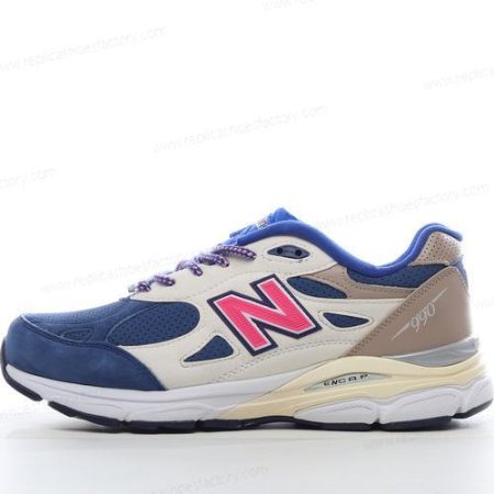 Replica New Balance 990v3 Men’s and Women’s Shoes ‘White Blue Pink’ M990KH3