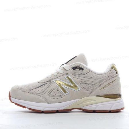 Replica New Balance 990v4 Men’s and Women’s Shoes ‘Gold White’ W990AG4