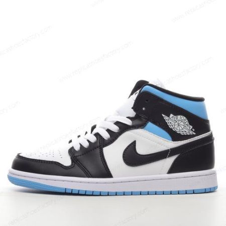 Replica Nike Air Jordan 1 Mid Men’s and Women’s Shoes ‘Black Blue’ BQ6472-102