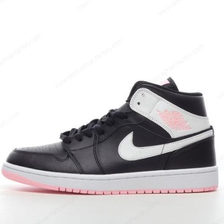 Replica Nike Air Jordan 1 Mid Men’s and Women’s Shoes ‘Black White Pink’ 555112-061