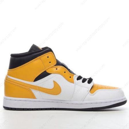 Replica Nike Air Jordan 1 Mid Men’s and Women’s Shoes ‘Gold Black White’ 554724-170