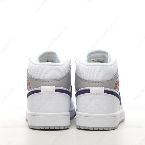 Replica Nike Air Jordan 1 Mid Mens and Womens Shoes Grey White Black DR8038100