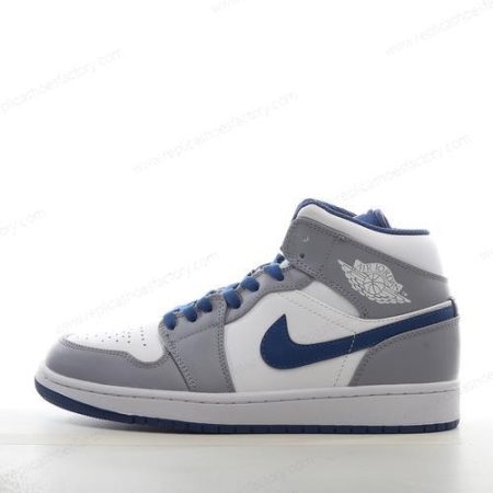 Replica Nike Air Jordan 1 Mid Men’s and Women’s Shoes ‘Grey White Blue’ DQ8423-014
