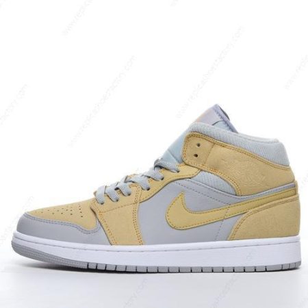 Replica Nike Air Jordan 1 Mid Men’s and Women’s Shoes ‘Grey Yellow’ DA4666-001