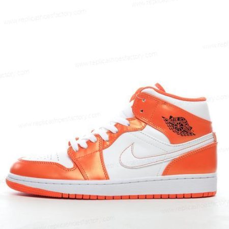 Replica Nike Air Jordan 1 Mid Men’s and Women’s Shoes ‘Orange White’ DM3531-800