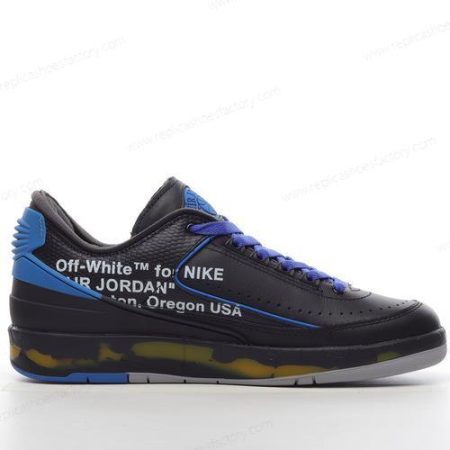 Replica Nike Air Jordan 2 Retro Low SP x Off-White Men’s and Women’s Shoes ‘Black Blue Grey’ DJ4375-004