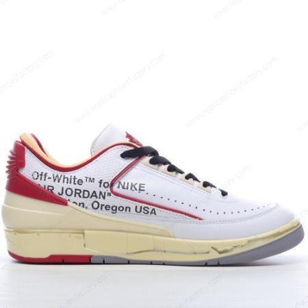 Replica Nike Air Jordan 2 Retro Low SP x Off-White Men’s and Women’s Shoes ‘White Red Grey’ DJ4375-106