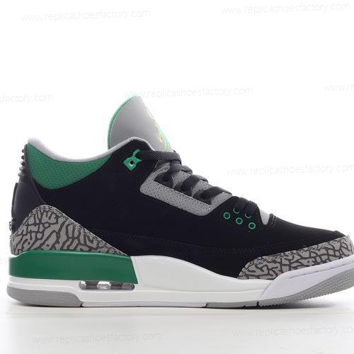 Replica Nike Air Jordan 3 Retro Mens and Womens Shoes Black Silver White Pine Green CT8532030