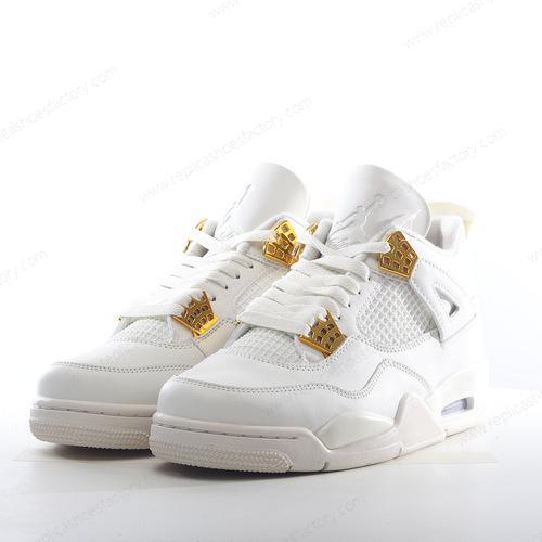 Replica Nike Air Jordan 4 Retro Mens and Womens Shoes Gold White AQ9129170