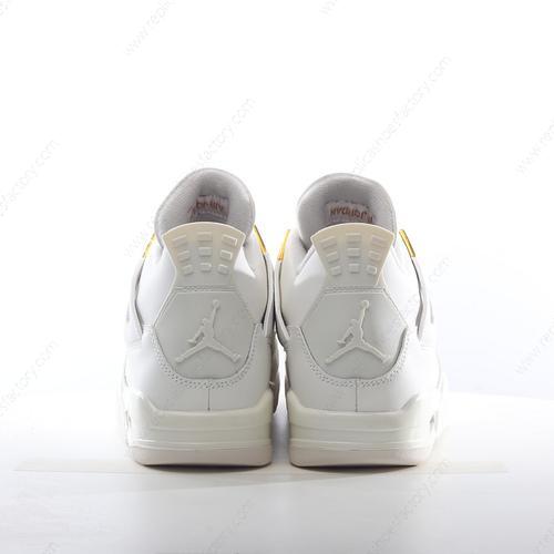 Replica Nike Air Jordan 4 Retro Mens and Womens Shoes Gold White AQ9129170