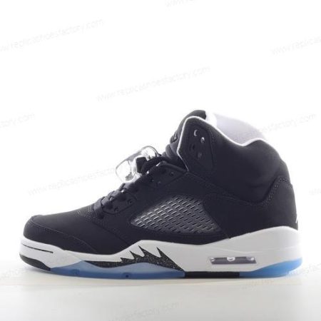 Replica Nike Air Jordan 5 Retro Men’s and Women’s Shoes ‘Black Grey Blue’ 136027-035