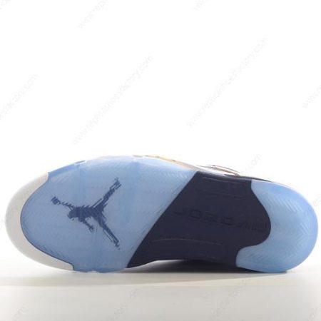 Replica Nike Air Jordan 5 Retro Men’s and Women’s Shoes ‘White Gold Navy’ 819171-135