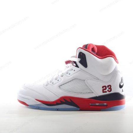 Replica Nike Air Jordan 5 Retro Men’s and Women’s Shoes ‘White Red Black’ 136027-120