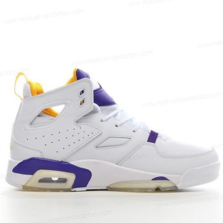 Replica Nike Air Jordan Flight Club 91 Men’s and Women’s Shoes ‘White Purple Gold’ DC7329-105