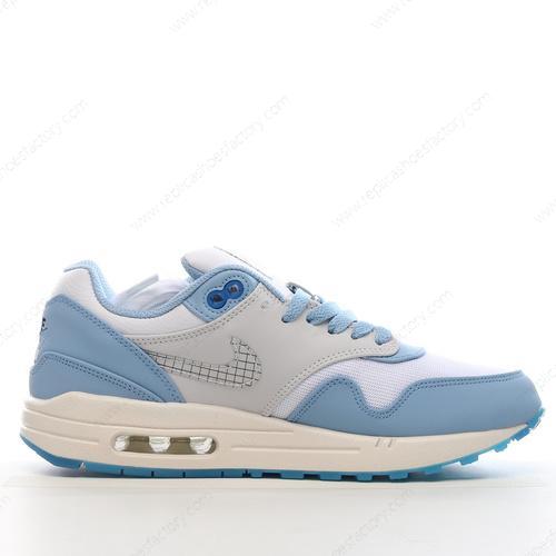 Replica Nike Air Max 1 Premium Mens and Womens Shoes White Blue DR0448100
