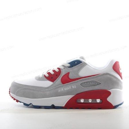 Replica Nike Air Max 90 Men’s and Women’s Shoes ‘Grey White Red’ DQ8235-001
